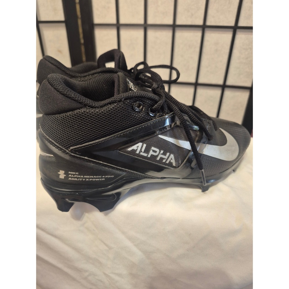Nike Alpha Menace 4 Pro Football Cleats Black Silver FD7037-002 Mens 7